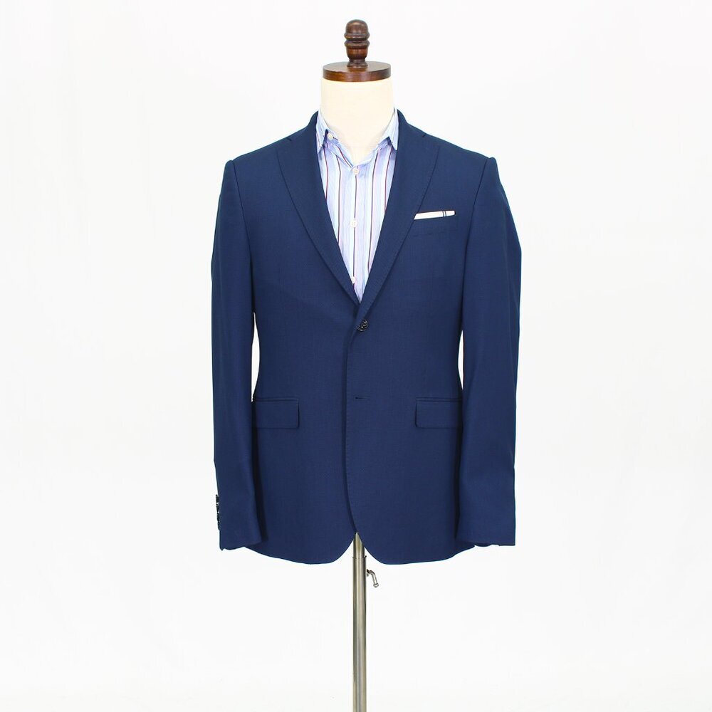 Zara 38R Blue Solid 2-Button Sport Coat Blazer Jacket T745